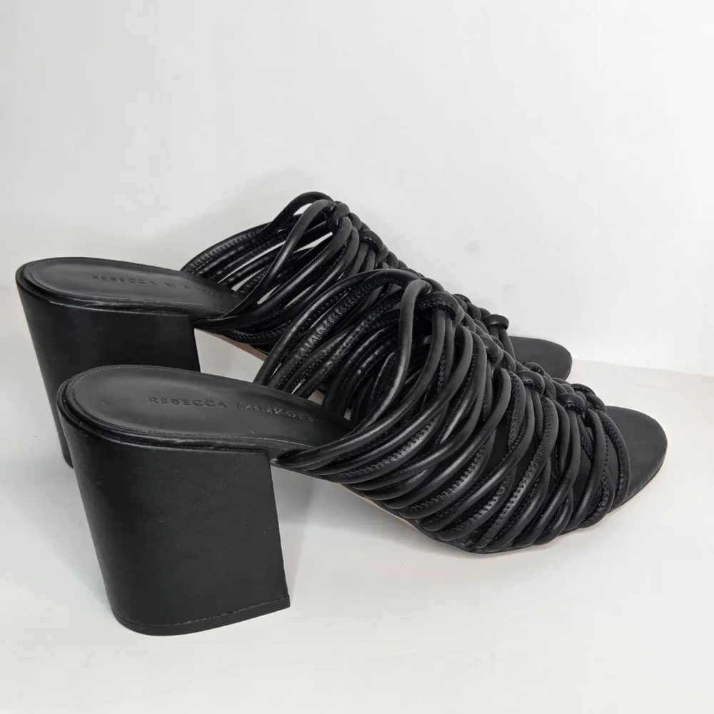 Rebecca Minkoff Calanthe Black Heels Women's Size 8.5 Strappy Open Toe